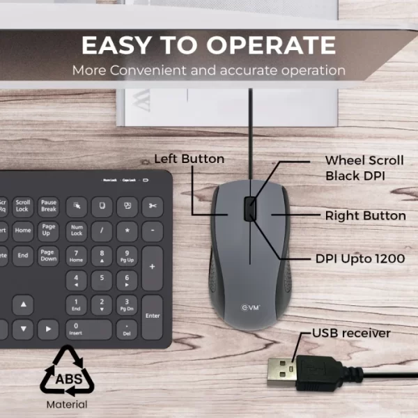 Wired Optical Mouse (EVM M513) - Image 3