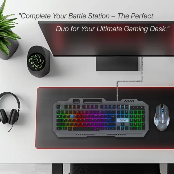EnClaw 9027 Wired Keyboard & Mouse Combo EVM-WDKM-612 BLACK - Image 3