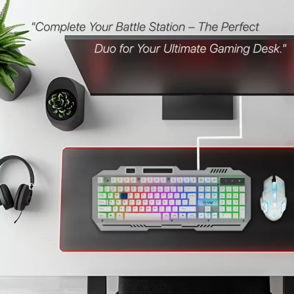 EnClaw 9027 Wired Keyboard & Mouse Combo EVM-WDKM-612 SILVER - Image 3